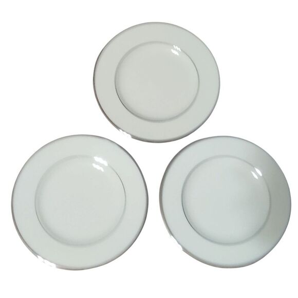 Lenox Montclair China Platinum Ivory Dishes 3 Bread & Butter Plates 6.5 Inch - Picture 2 of 7